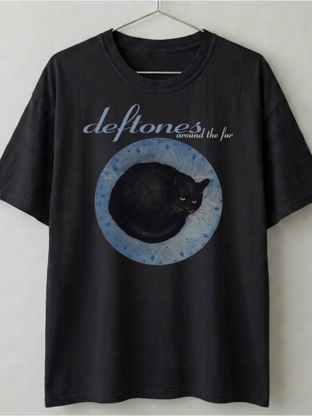 Deftones Around The Fur Black Cat Retro Grunge Tee - Gildan 5000